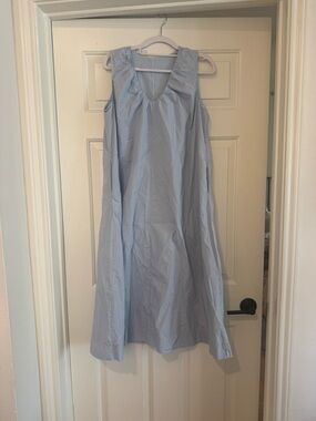 Sleeveless Light Blue Summer A-Line Dress